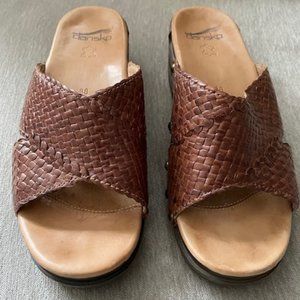 Dansko Mila Slides - Woven Leather in beautiful Cordovan - VGC Size 38